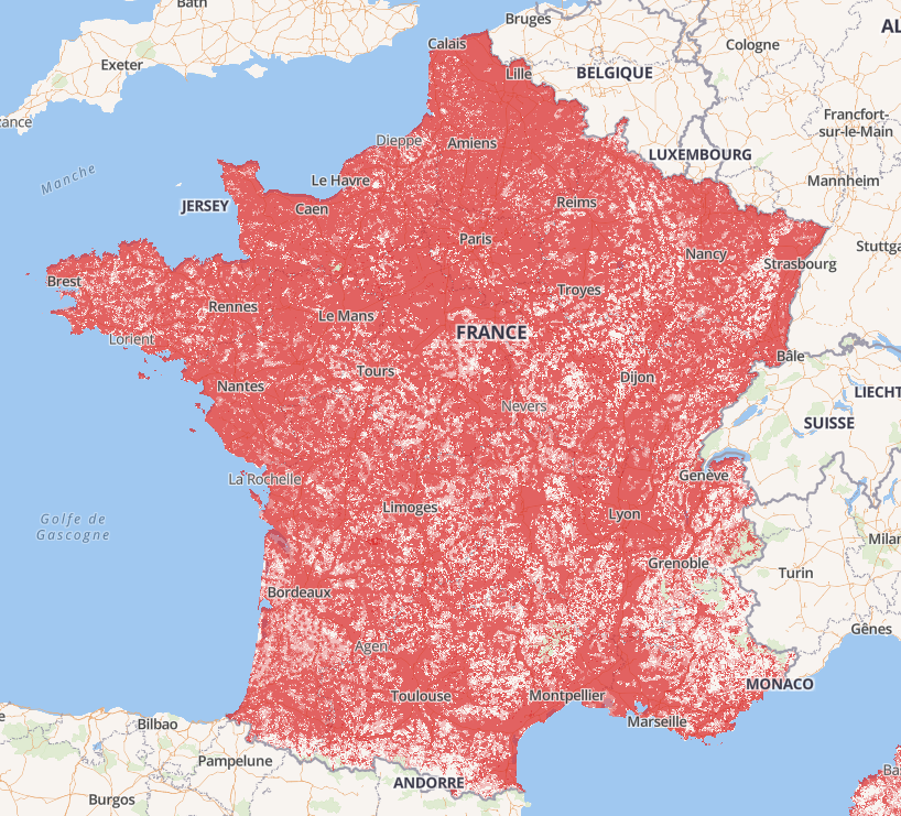 carte couverture réseau sfr 2020