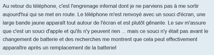 Témoignage retour produit avec nouveau problème