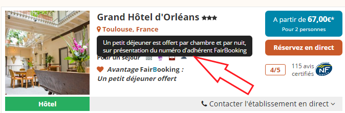 numéro adhérent Fairbooking